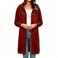 thumbnail image 5 of Miqool Long Hoodies for Women Long Sleeve Button Down Sweatshirts Drawstring Casual Fall Winter Track Jackets with Pockets, 5 of 8