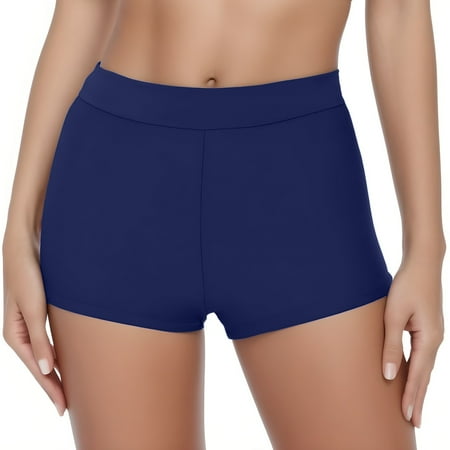 Women s Bikini Bottom High Waisted Tummy High Boyshorts Waisted Boardshort Control Coverage Full Shorts Swimwears Tankinis Set Swim Bottoms For Women Dark Blue M
