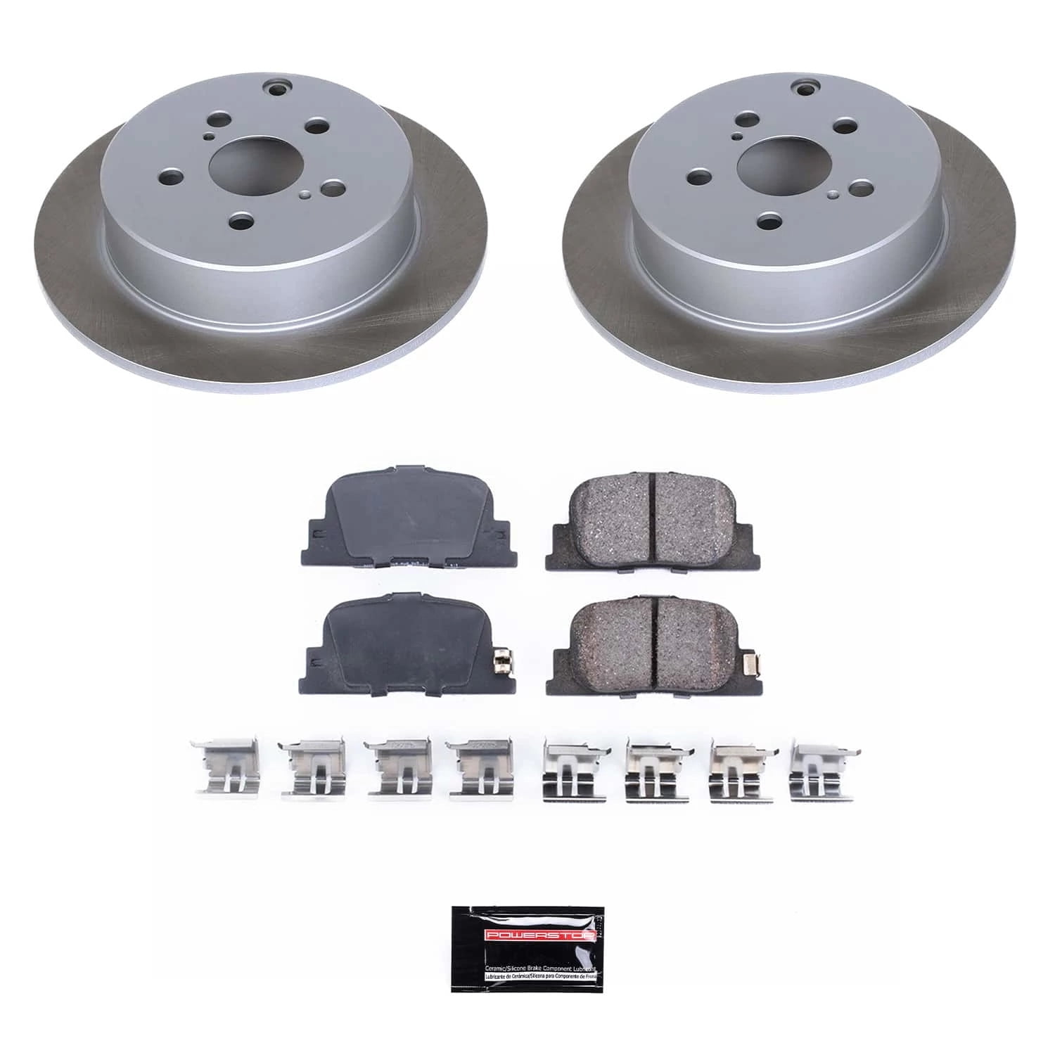 PowerStop Rear Semi-Coated Rotor and Low-Dust Ceramic Brake Pad Kit SC2319