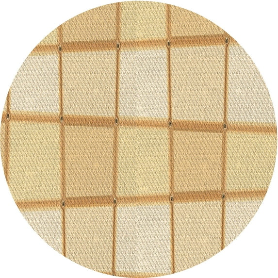 Ahgly Company Indoor Round Patterned Sun Yellow Area Rugs, 6' Round