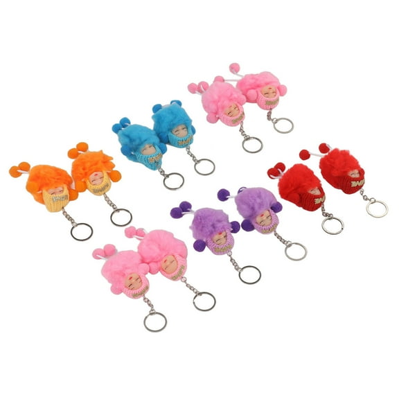 Doll Keychain Decorative Baby Toy Keyring Pendant for Purse Backpack Handbag 12pcs