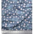 thumbnail image 1 of Soimoi Poly Georgette Fabric Cute Elephant Kids Print Fabric by The Yard 42 Inch Wide, 1 of 1