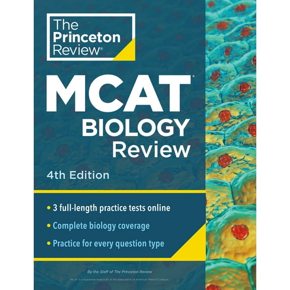 Graduate School Test Preparation Princeton Review MCAT Biology Review, 4th Edition: Complete Content Prep Practice Tests, (Paperback)
