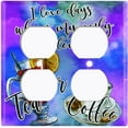thumbnail image 3 of Metal Light Switch Plate Cover Tea or Coffee Problems Blue Purple COF019, 3 of 13