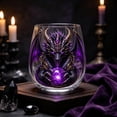 thumbnail image 2 of Gothic Stemless Wine Glass,Crystal Clear Cup for Drinks Home Bar Party Decor,Unique Holiday Gift for Gothic Lovers,Purple, 2 of 5