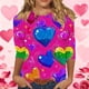 thumbnail image 1 of RKSTN Valentines 3/4 Sleeve Tops for Women Oversized Crewneck Valentine's Day Graphic Printed Short Sleeve T Shirt Womens Casual Round Neck Loose Comfy Loves Heart Print Three Quarter Sleeve Shirts, 1 of 6