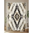 thumbnail image 4 of Retro Pattern Shower Curtain Set ，Waterproof Fabric Shower Curtains Ethnic Style Brown Black Weaving Art Shower Curtains for Bathroom,Bathroom Decor 36"x72", 4 of 6