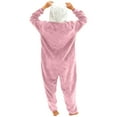 thumbnail image 7 of Unisex Onesie Adult Sleepwear Loose Funny Hooded Outfit Plush Winter Warm Pajamas with Pocket Watermelon Red M, 7 of 7
