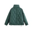 thumbnail image 3 of Chaqueta acolchada ligera con cuello levantado para mujer, abrigo con cremallera, Parka acolchada corta de algodón, ajuste suelto, Otoño e Invierno, 3 of 5