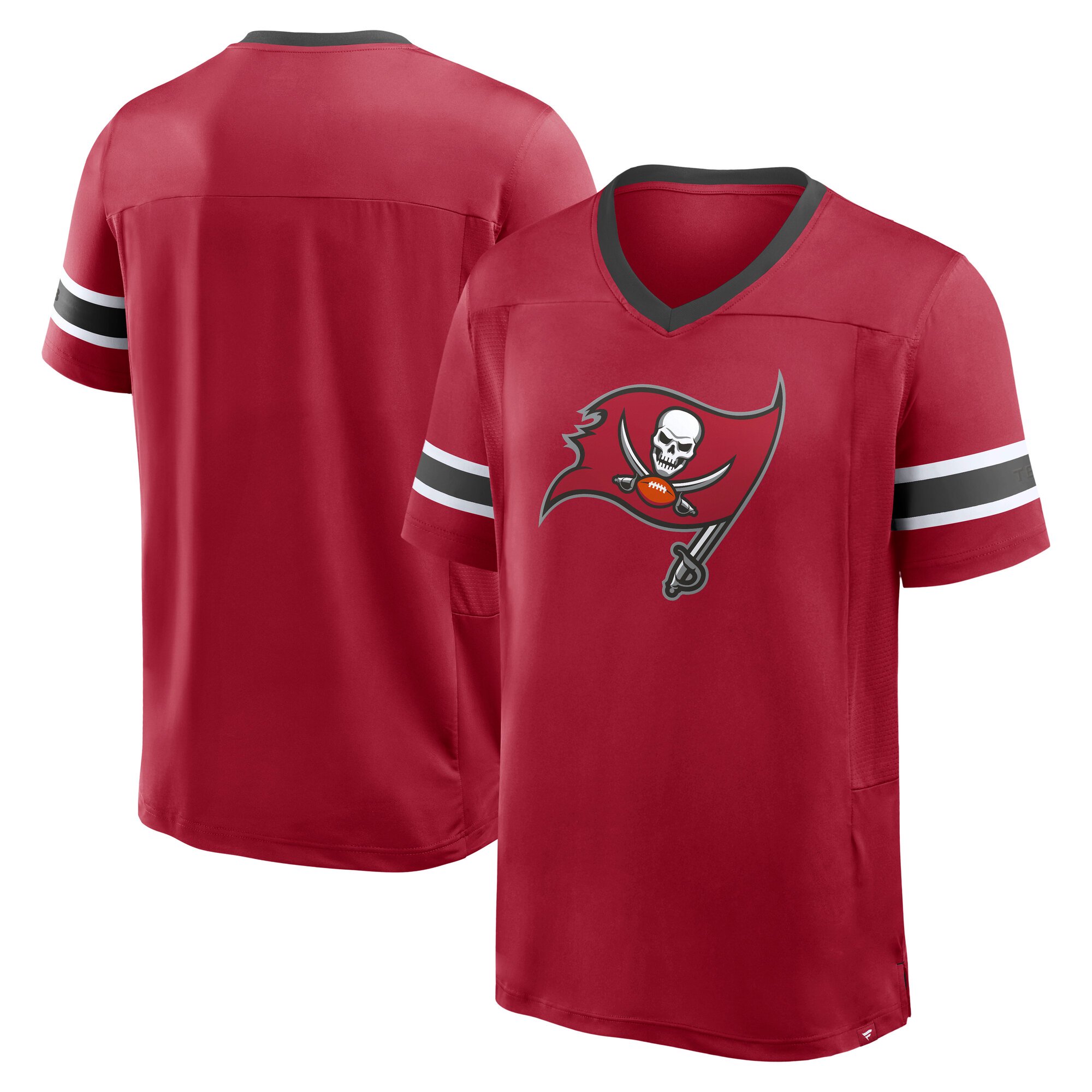 Men's Fanatics Red Tampa Bay Buccaneers Hometown Premium Hashmark V-Neck T-Shirt