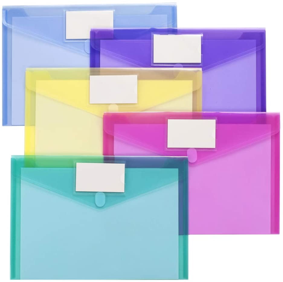 10 Pack Plastic Envelopes Poly Envelopes, Clear Document Folders US