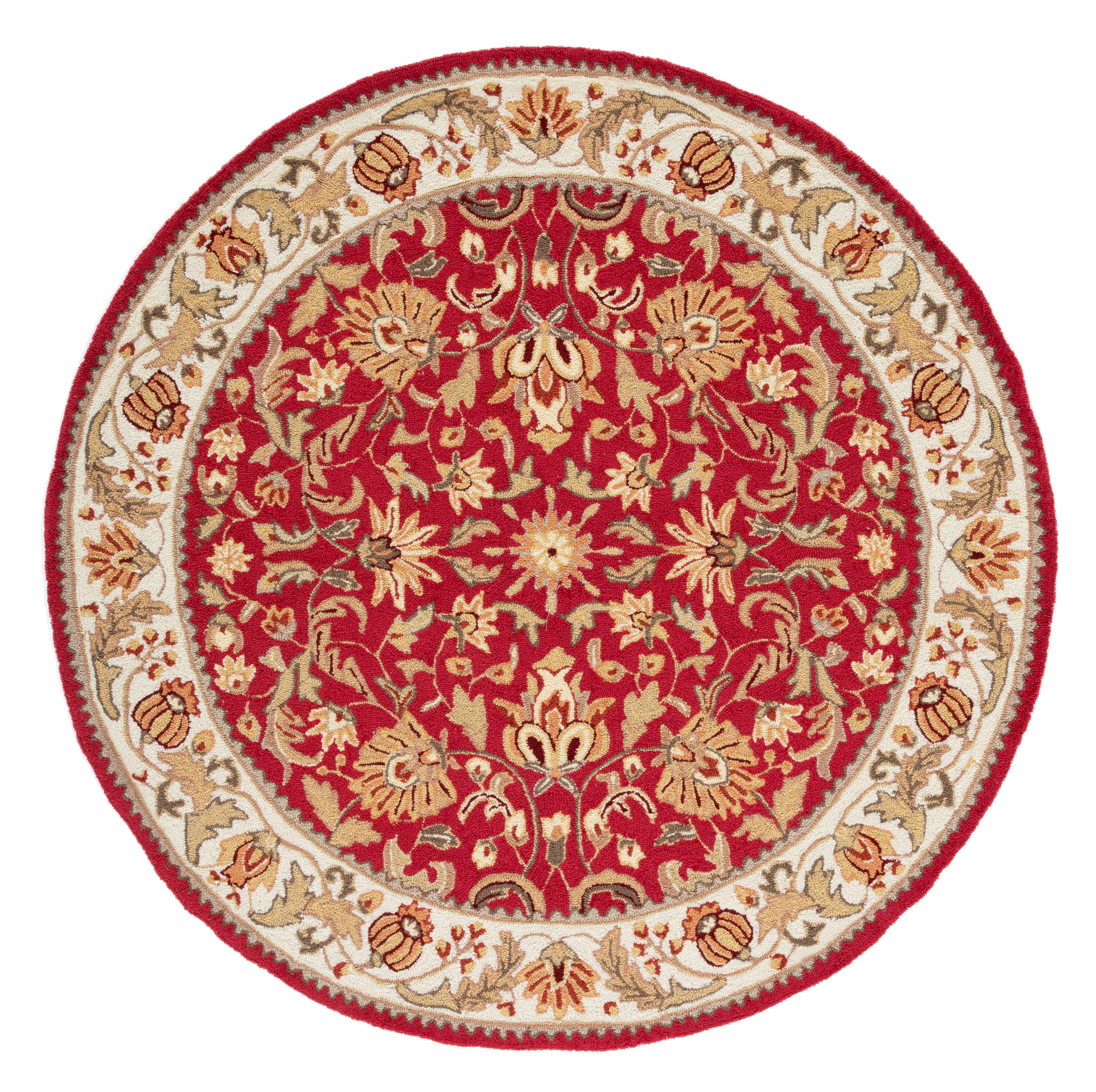 Safavieh Easy Care Myrtle Floral Area Rug, Red/Ivory, 6' x 6' Round