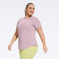 thumbnail image 4 of BLVB Women's Plus Size Workout Tops Short Sleeve Stretch Crew Neck Shirts Gym Clothes Athletic Running Yoga Tee Shirts, 4 of 7