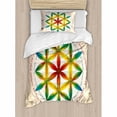 thumbnail image 3 of Sacred Geometrty Decor King Size Duvet Cover Set, Symbol of Fundamental Aspect of Space and Time Esoteric New Spiral Print, Decorative 3 Piece Bedding Set with 2 Pillow Shams, Multi, by Ambesonne, 3 of 3