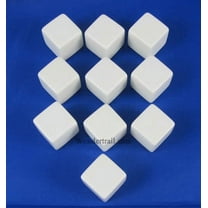 White Blank Dice with No Pips D6 16mm (5/8in) Pack of 10 Chessex