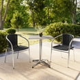 thumbnail image 3 of Flash Furniture 23.5'' Square Aluminum Indoor-Outdoor Table Set with 2 Black Rattan Chairs, 3 of 13