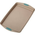 thumbnail image 4 of Rachael Ray Cucina Nonstick Bakeware Baking Pan/Cookie Sheet, 11" x 17", Latte Brown, Agave Blue Handle Grips, 4 of 4