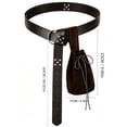 thumbnail image 3 of Gtoiithly Medieval Belt&Pouch Faux Leather Pirate Waist Bag for Larp Retro Viking Costume Medieval Belt Black-2 One Size, 3 of 7