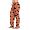 thumbnail image 2 of BILIKEYU Women's Fashion Casual Halloween Print High Waist Casual Pants Pajamas, women's clothing, halloween pajamas women, halloween pajamas, 2 of 6