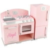 KidKraft - Personalized Pink Retro Kitchen with Pink Script Girl's Name, Abigail