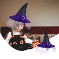 thumbnail image 2 of Xfvqtps Halloween Witch Hat Mesh Buckle Decor Halloween Spire Hats for Party Accessory Purple, 2 of 7