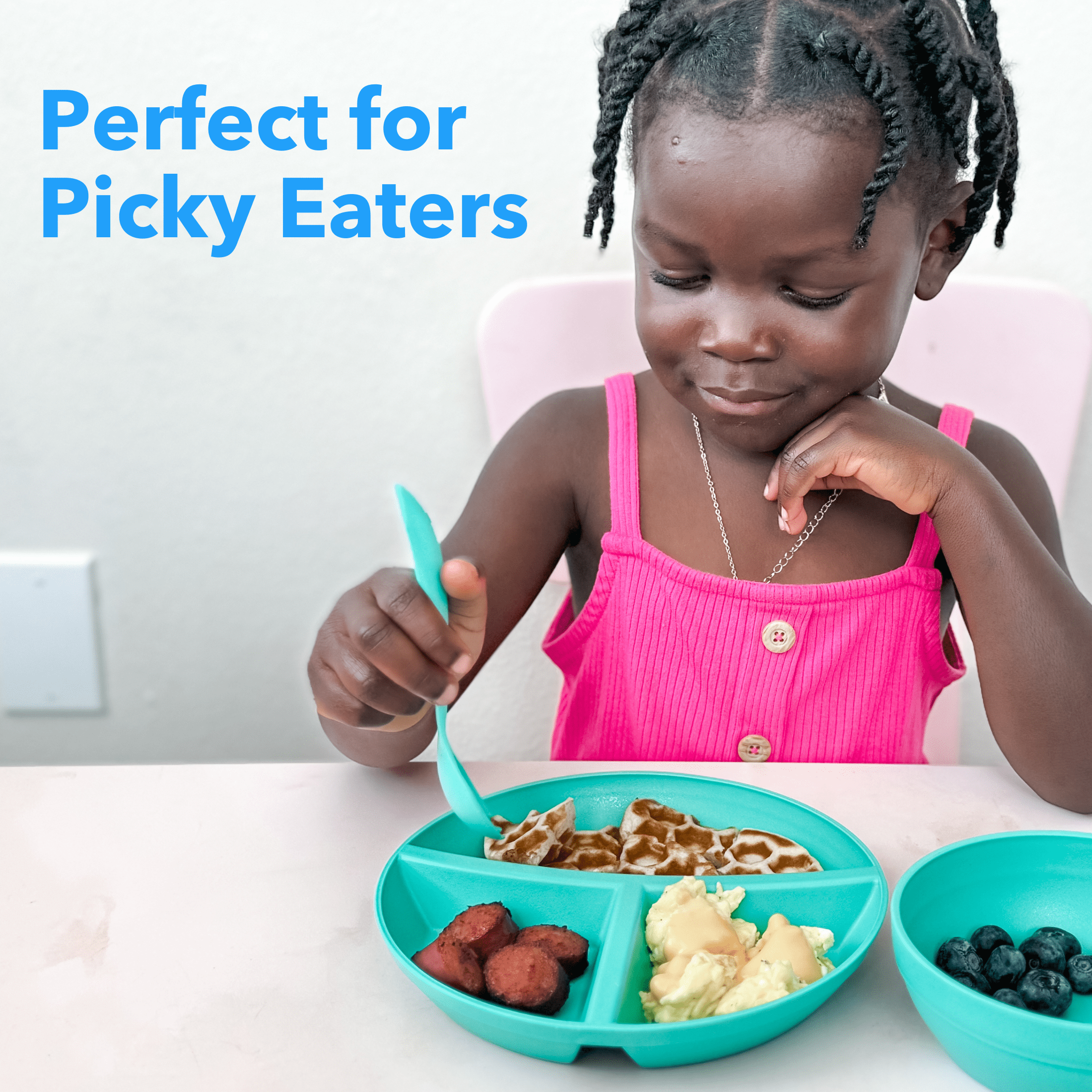 ReUSAbles by Re-Play Recycled Plastic, 3-Pack Divided Plates for Toddlers, Multicolor