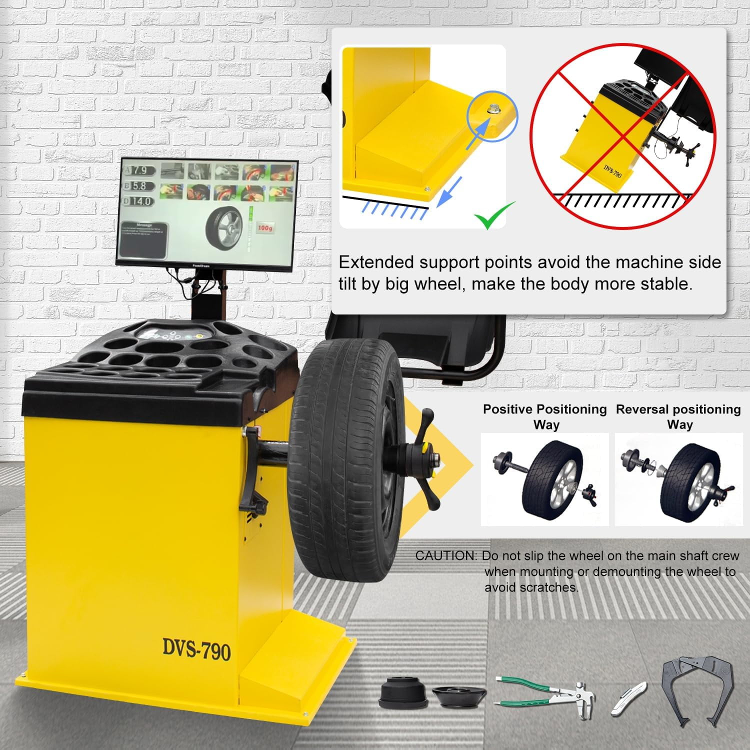 24'' Rim 1.5HP Tire Changer w/Assist Arm and 10''-24'' Rim Tire Balancer Combo 5HP Air Compressor w/ 60Gal ASME Tank for Tire Repair and Wheel Balancing Garage Shop Equipment w/ 1 Year Warranty