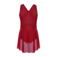 thumbnail image 3 of iixpin Lyrical Dance Dress for Girls Latin Jazz Ballet Dance Leotard Dress Skating Outfits Ballroom Dancewear Burgundy 8, 3 of 7