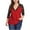Red, variant on Womens Lace Medium Long Sleeve Chiffon Top V-Neck Plus Loose T-Shirt