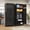 Black-86''H-Ri, variant on SteeLoong 86" H Metal Armoire Wardrobe Closet, Adult Modern Tall Clothing Storage Cabinet with Adjustable Shelves and Hanging Rod,Black