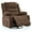 Brown-Linen, variant on COZONY Oversized Swivel Rocking Recliner Chair,360° Glider with Cup Holder,Comfy Upholstered Single Sofa for Nursery & Living Room,PU Leather Coffee