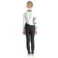 thumbnail image 4 of Yartina Girls Full Body Mock Neck Long Sleeve Full Length Bodysuit Gymnastics Dance Leotard Unitards White 6, 4 of 7