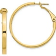 thumbnail image 1 of 14K Yellow Gold 3X30mm Polished Square Tube Round Hoop Earrings (35 X 35) Made In Peru pre230, 1 of 5