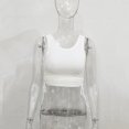 thumbnail image 3 of Chaqueta Top corto de color sólido con cordón de hilo para mujer Ygjytge para Mujer Blanco T L, 3 of 8