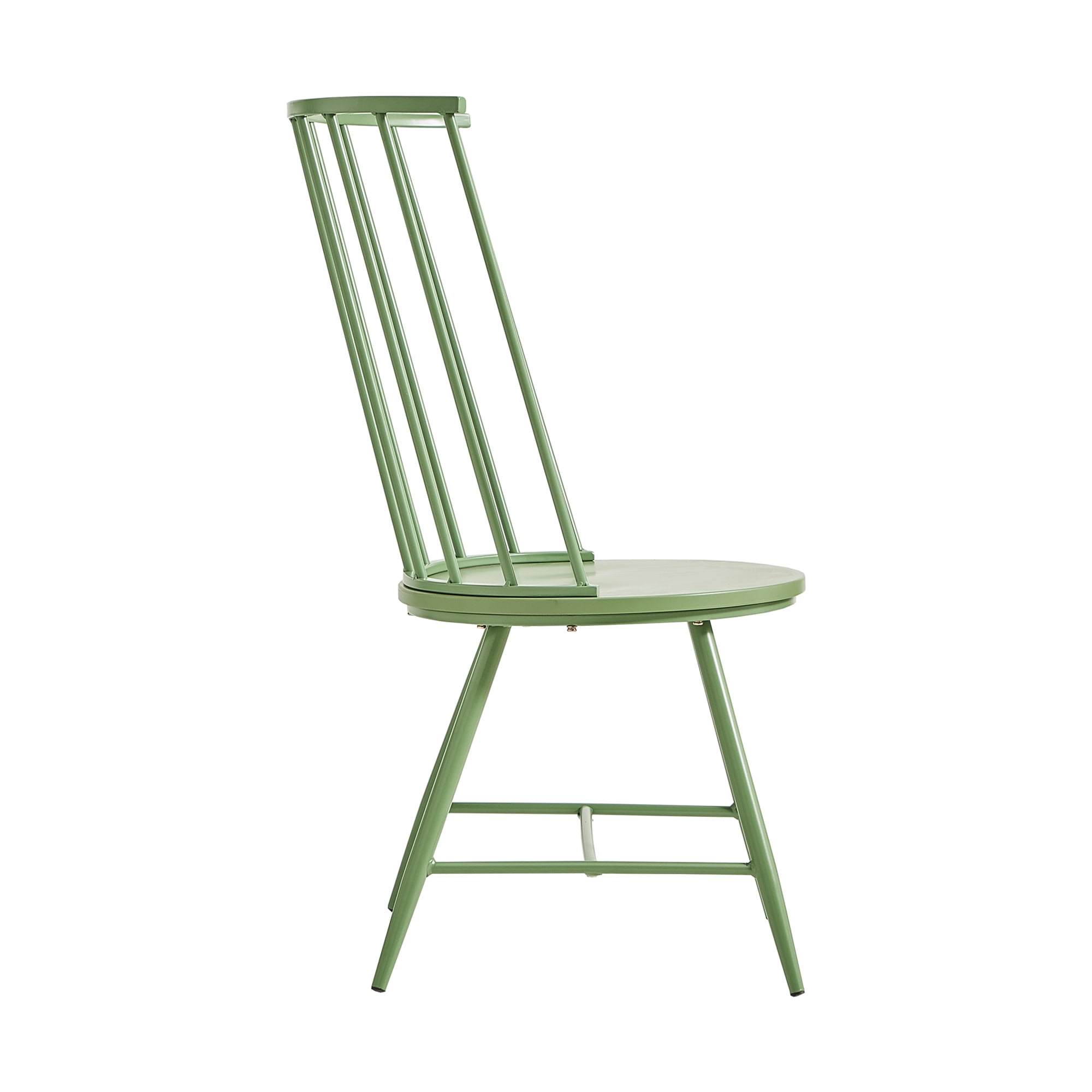 Weston Home Chelsea High Back Metal and Wood Dining Chair, Set of 2, Meadow Green