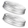 Axio 2Pcs Mason Jar Straw Lids Stainless Steel Lids Canning Jar Lids