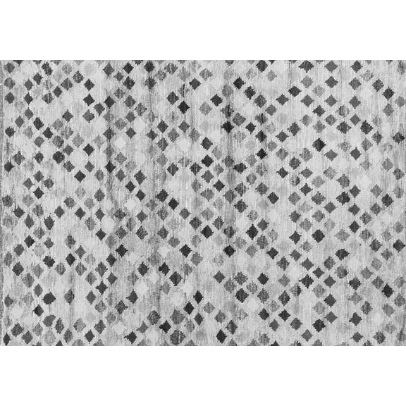 Ahgly Company Indoor Rectangle Abstract Gray Contemporary Area Rugs, 2' x 5'