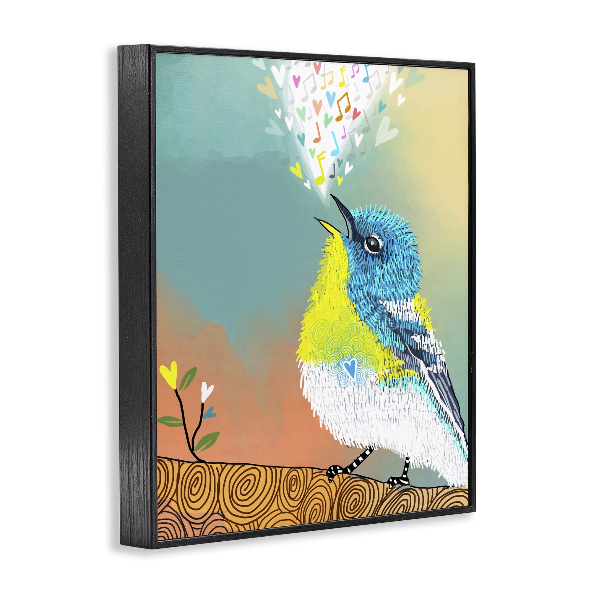 Stupell Industries Dream Chaser Songbird Black Framed Giclee Art, design by Suzanne Millius