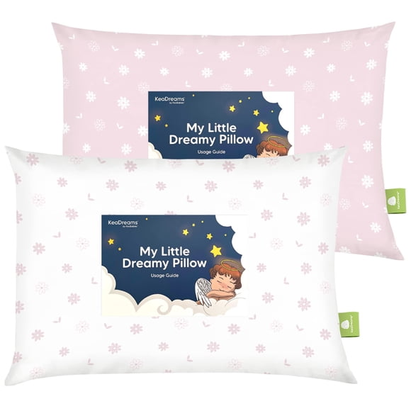 Almohada para niños pequeños KeaBabies, algodón orgánico suave, 33 x 45 cm, paquete de 2