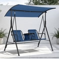 thumbnail image 1 of Columpio de Jardín – 2 Personas – Respaldo Reclinable – Toldo Ajustable – Portavasos, Mesa Giratoria y Bolsa Térmica – Acero Resistente – Patio, Balcón o Piscina, 1 of 8