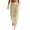 19# Beige, variant on Women's Tapered Joggers with Pockets High Waist Elastic Drawstring Sweatpants, Ribbed Ankle Cuffs Casual Pants White 3XL