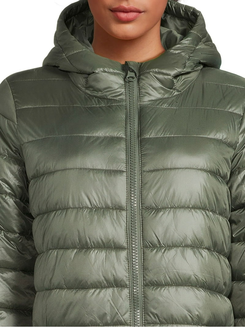 Swiss Tech Women's Hooded Mid Length Puffer Jacket, Sizes XS