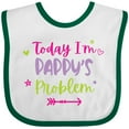thumbnail image 3 of Inktastic Child Funny Today Im Pappys Problem Girls Baby Bib, 3 of 4