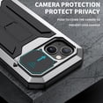 thumbnail image 6 of Case for iPhone 13 Pro Max,Military Grade 3 in 1 Metal Full-Body Rugged Stylish Kickstand Protective Case with Built-in Screen Protector Phone Case for iPhone 13 Pro Max,6.7 inch 2021 (Silver), 6 of 11