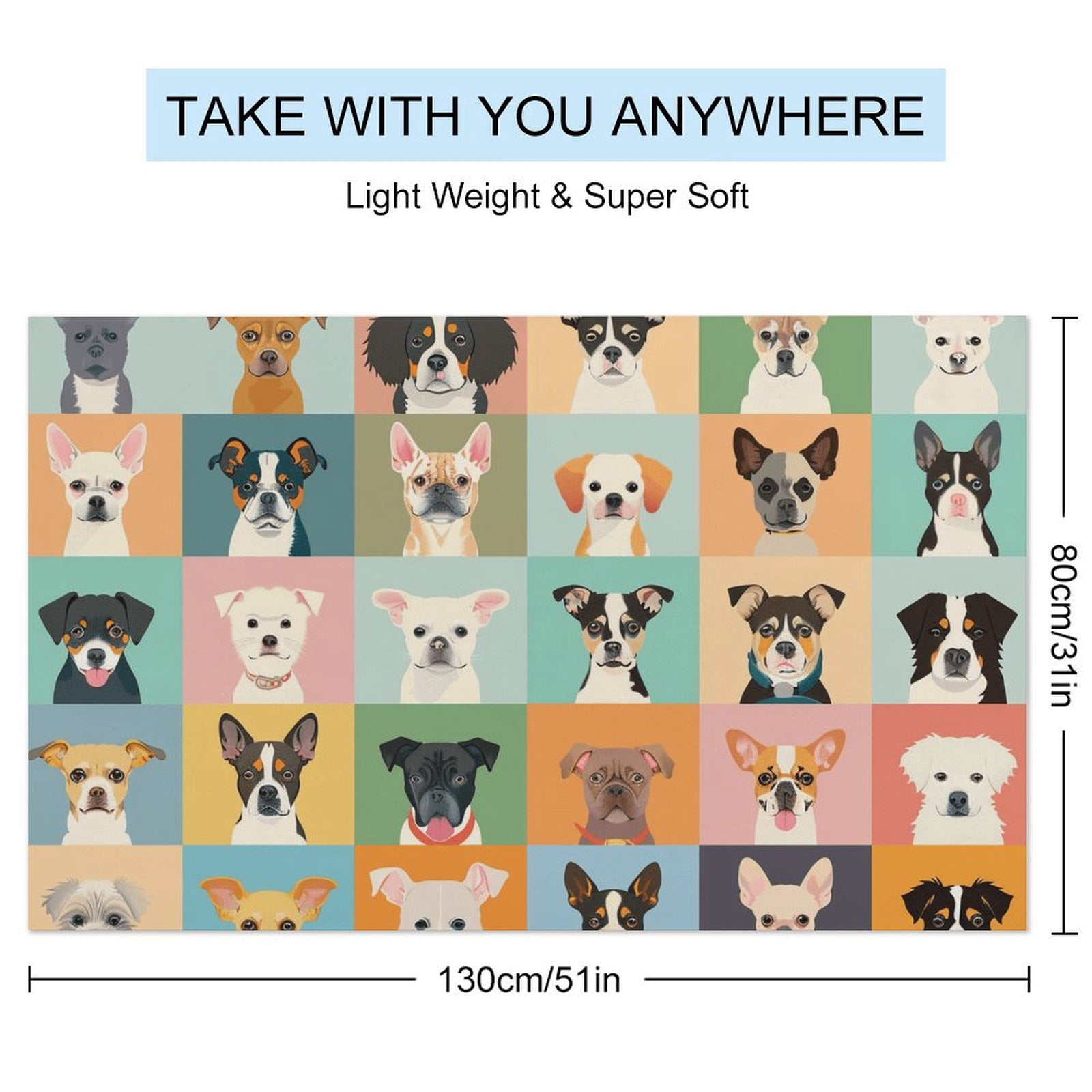 Cute Dog Oversized -Washed Lightweight Quick Dry Beach Towels - 32"x63"