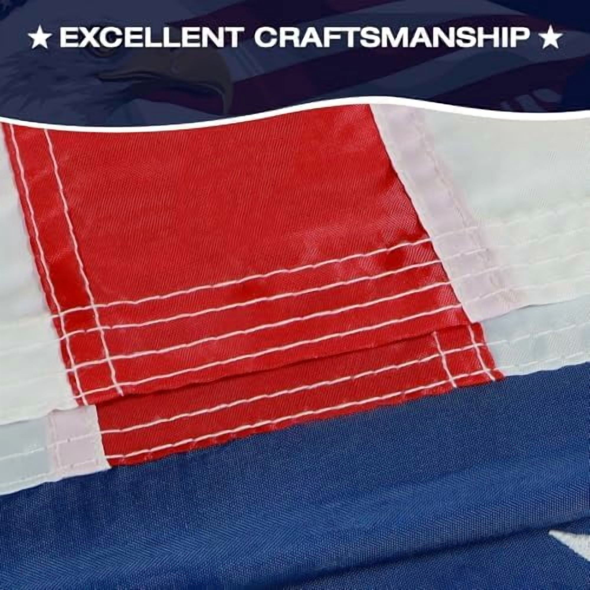 American Flag 3x5 FT American Flags for Outside | USA Flag 3 X 5 Heavy Duty Outdoor US Flags with Embroidered Stars, Sewn Stripes, Thick Spun Polyester Vivid Color UV & Fade Resistant, Brass Grommets