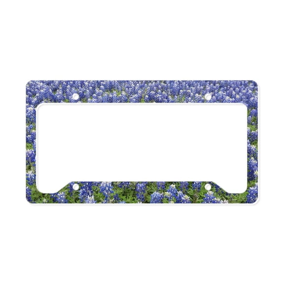 CafePress - Bluebonnets License Plate Holder - Aluminum License Plate Frame, License Tag Holder
