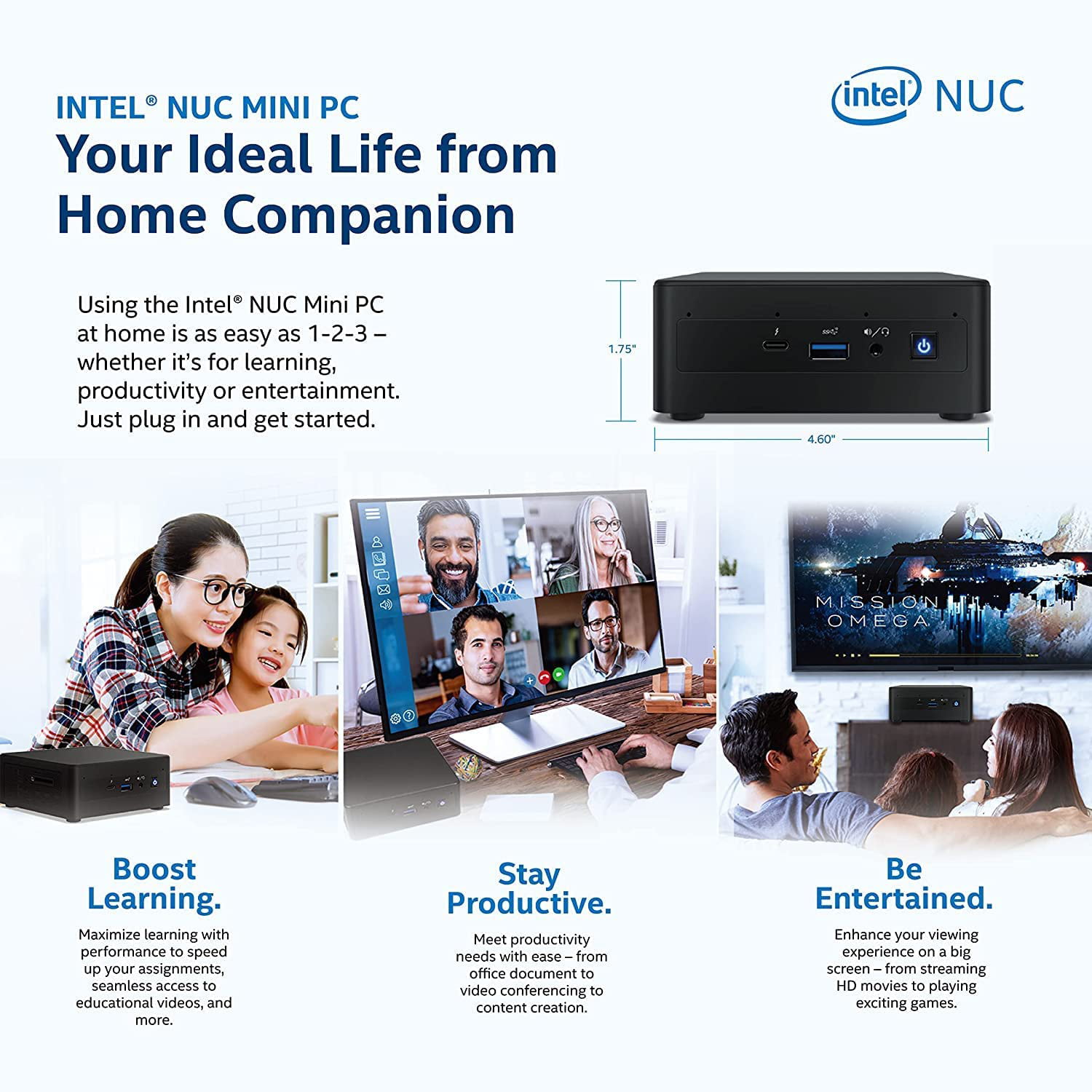 Intel NUC11PAHi7 Home ＆ Business Mini Desktop i7-1165G7 4-Core, 32GB RAM,  512GB PCIe SSD 1TB HDD (2.5), Integrated Graphics, WiFi, Bluetooth, HDMI, 