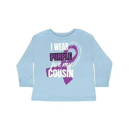 

Inktastic I Wear Purple For My Cousin Cystic Fibrosis Awareness Gift Toddler Boy or Toddler Girl Long Sleeve T-Shirt