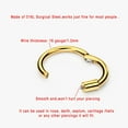 thumbnail image 2 of Surgical Steel Daith Earrings for Women 16 Gauge Helix Cartilage Ear Piercing Hoop 8mm Septum Jewelry Silver 16g 8mm Hinged Septum Ring Gold, 2 of 4